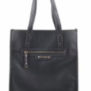 Chic Black Leather Tote Bag